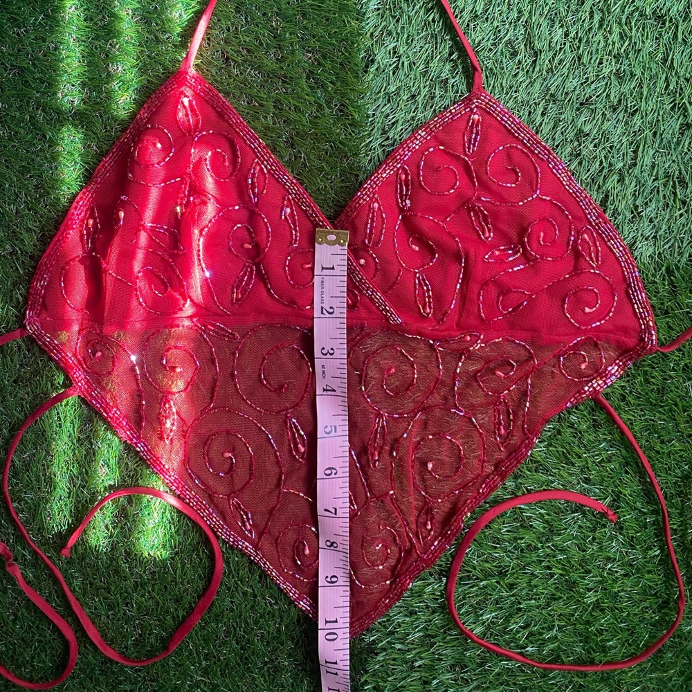 Beaded Red Top - Picture 16 of 17